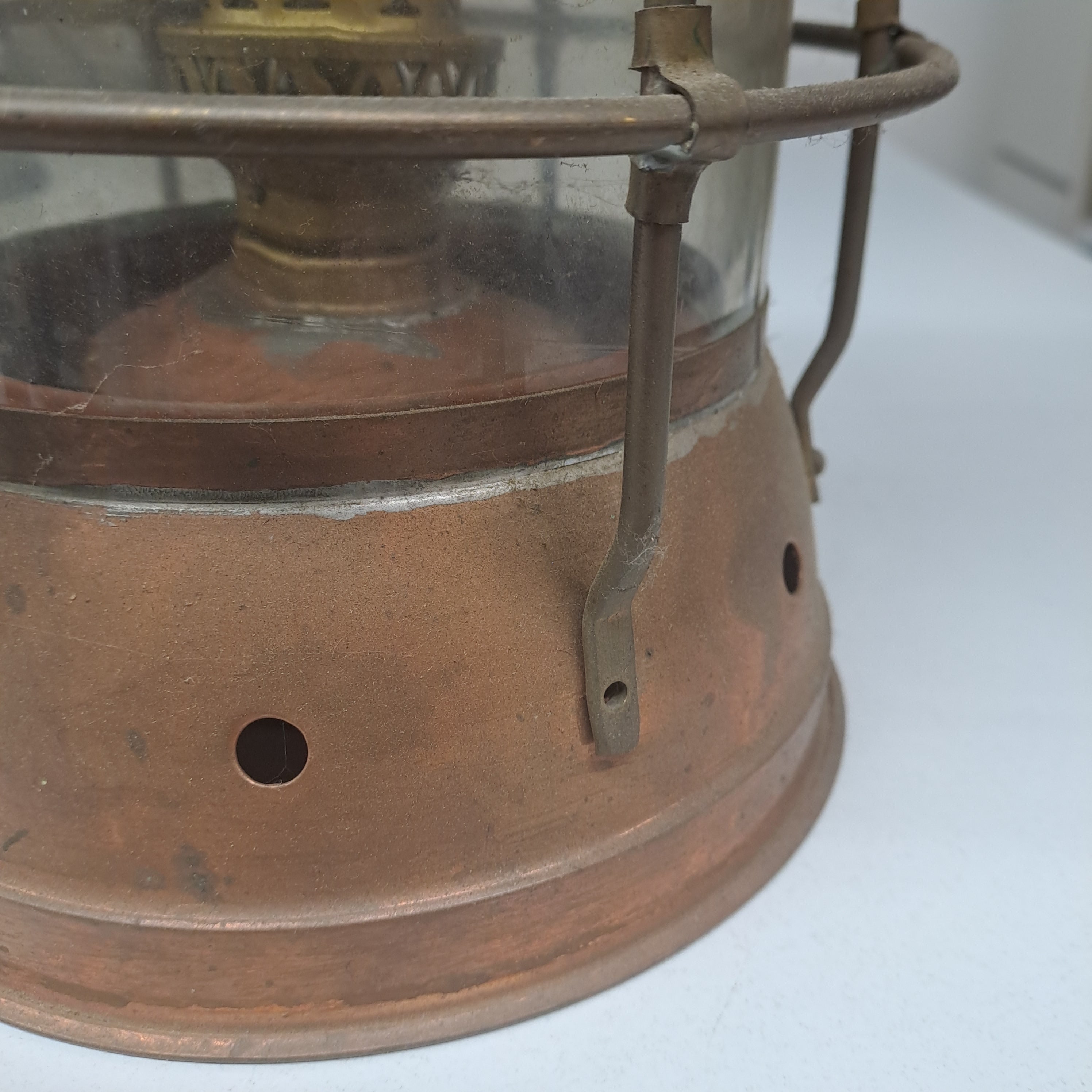 Ankerlampe Petrol 36cm / Kupfer Antik mit natürlicher Patina !