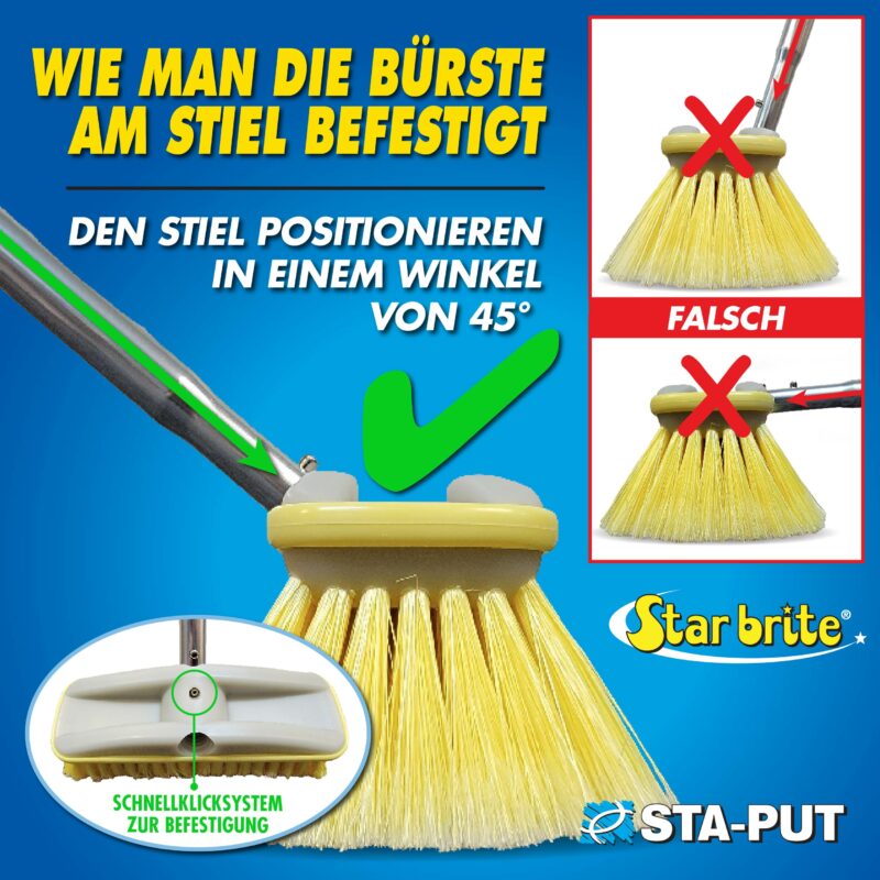 Starbrite Teleskopstiel aus eloxiertem Aluminium, mit Schnellfixierungssystem
