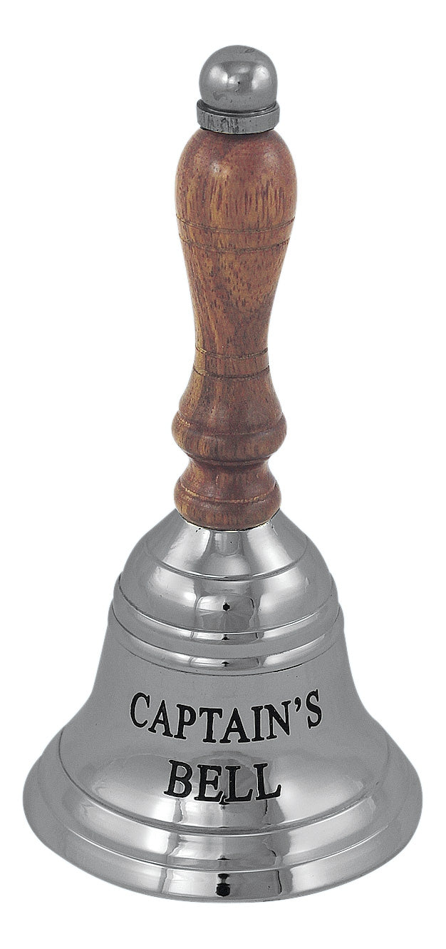 Handglocke Messing, vernickelt - CAPTAIN'S BELL / 12,5cm