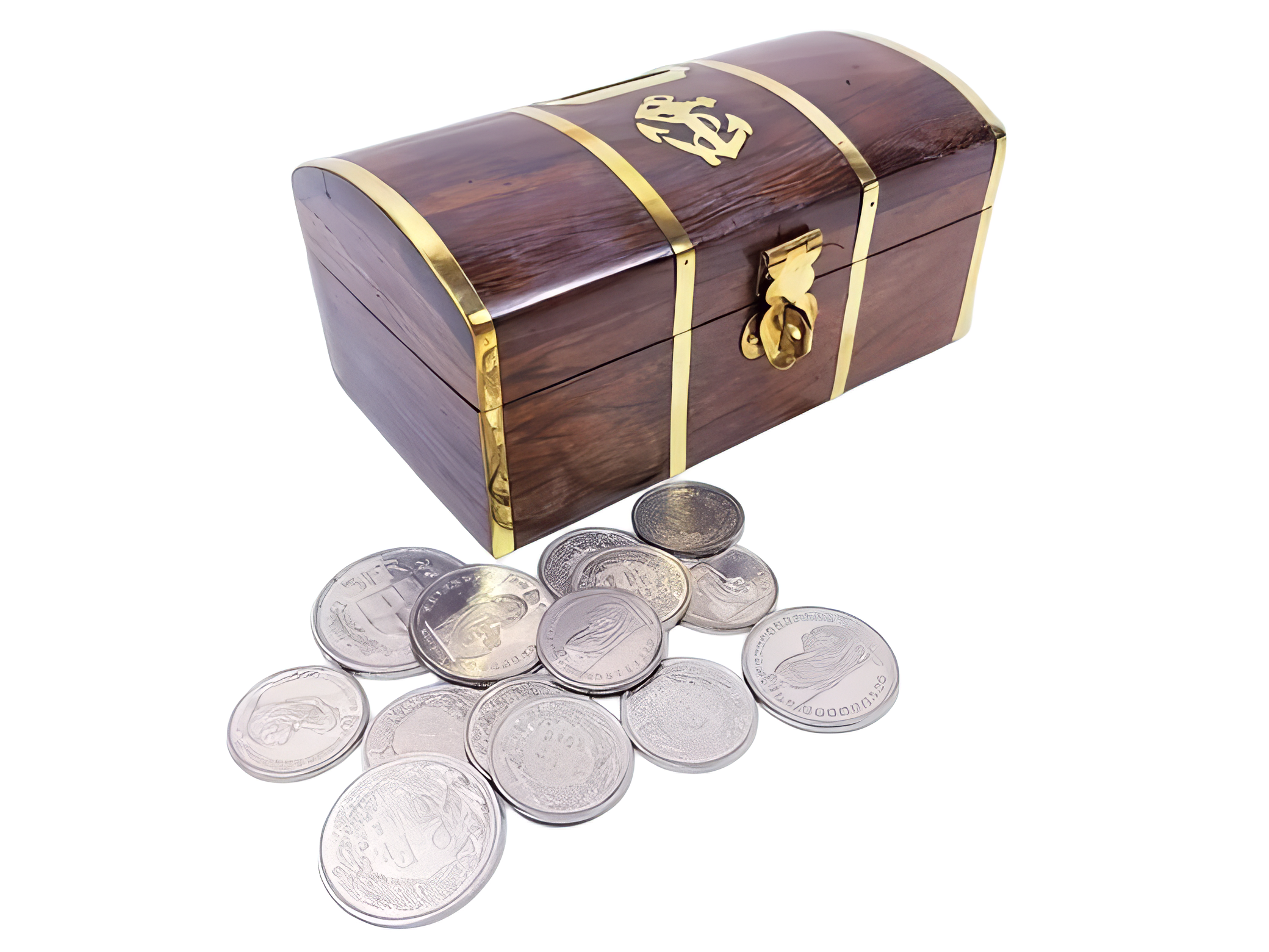 Spardose - Schatztruhe 14cm / mit kleinem Schloß & 2 Schlüsseln