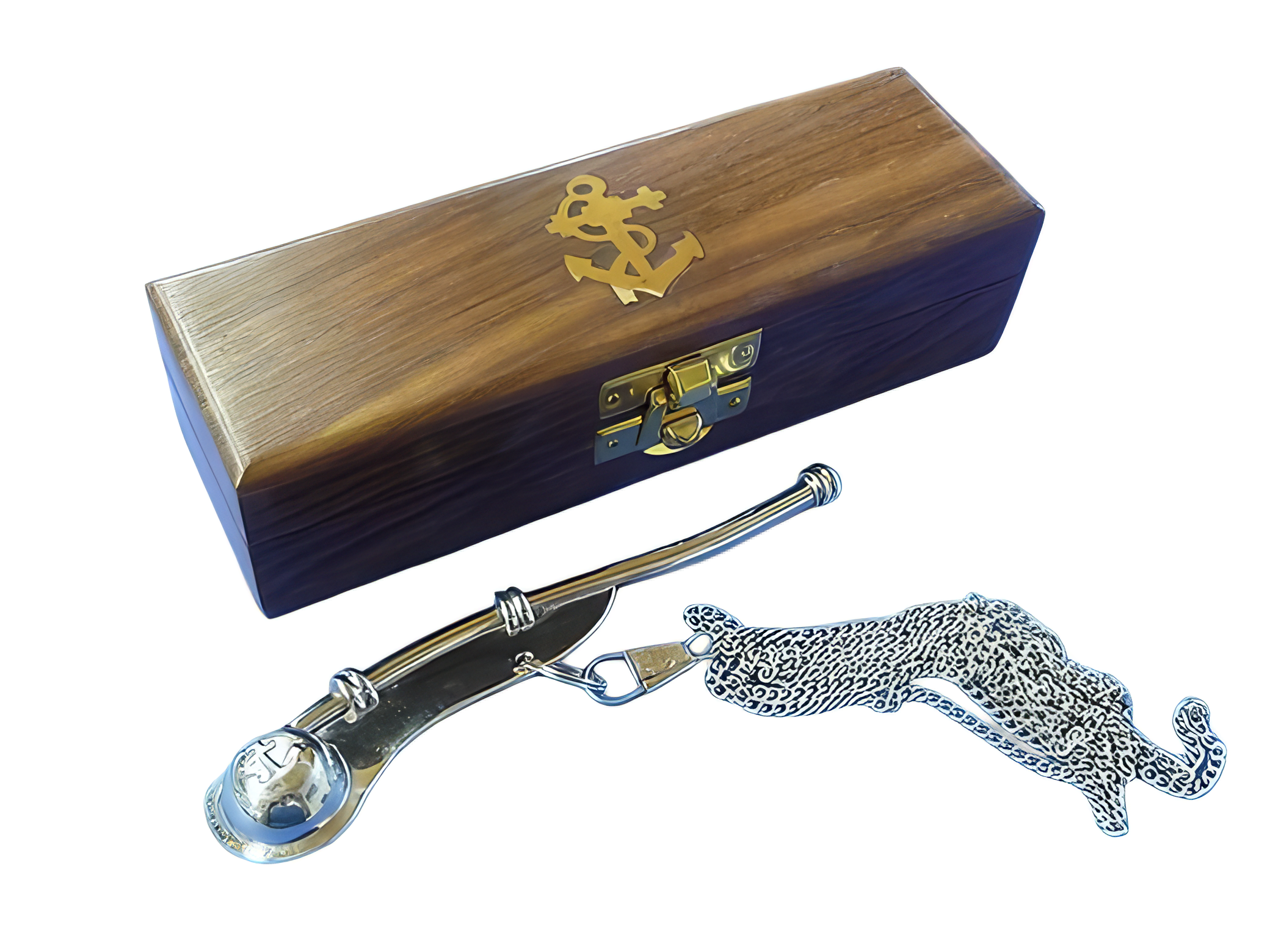 Bootsmannspfeife versilbert in Holzbox - SMA NAUTIC PRODUCTS