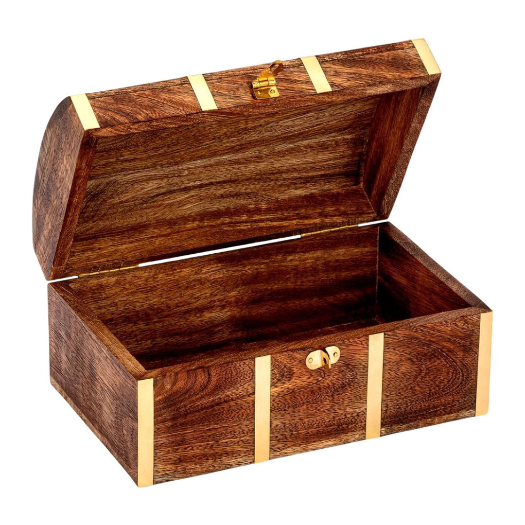 Spardose - Schatztruhe 14cm / mit kleinem Schloß & 2 Schlüsseln