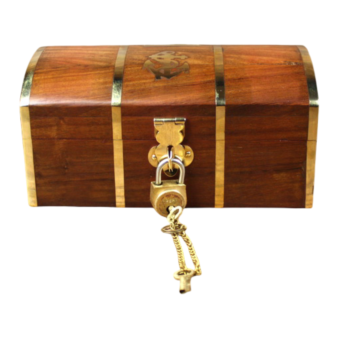 Spardose - Schatztruhe 14cm / mit kleinem Schloß & 2 Schlüsseln