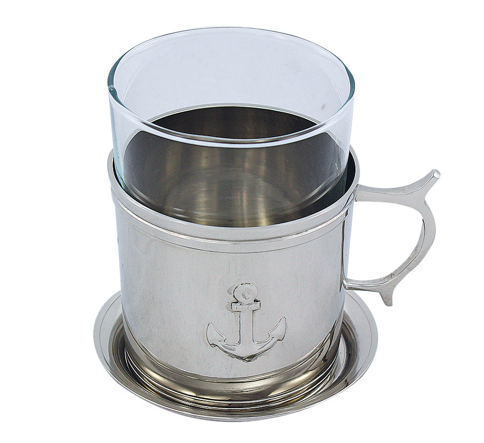 Kaffee- und Teebecher aus Messing / oder Messing vernickelt