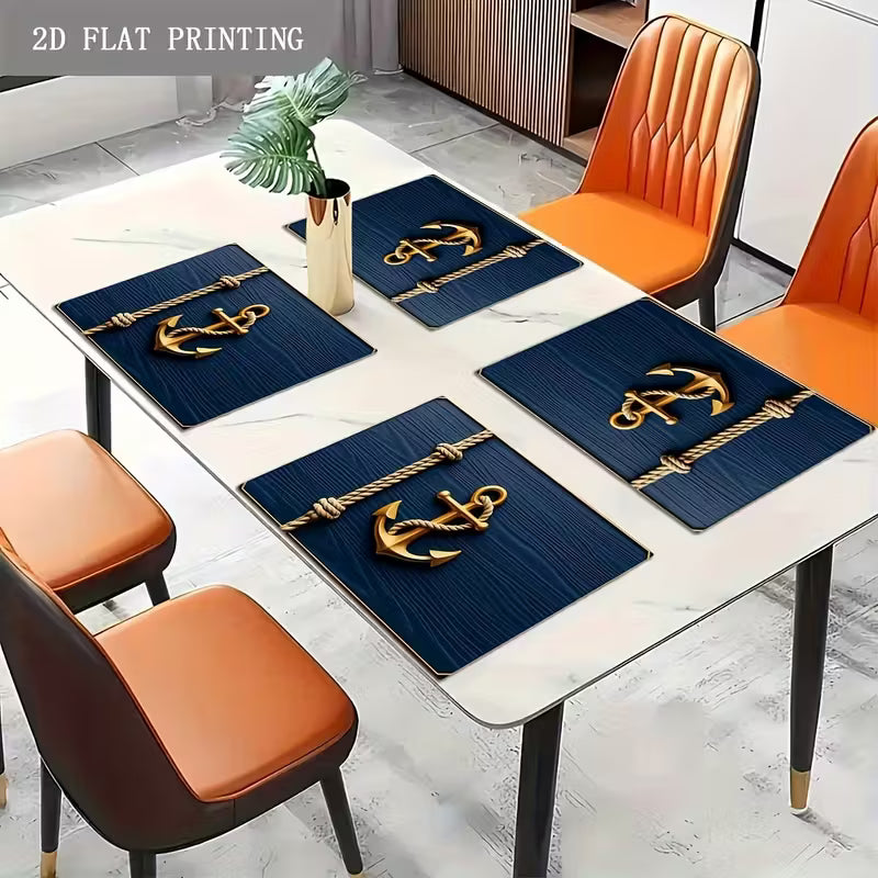 Tischset - Nautic im Ankerdesign / 4 - teilig