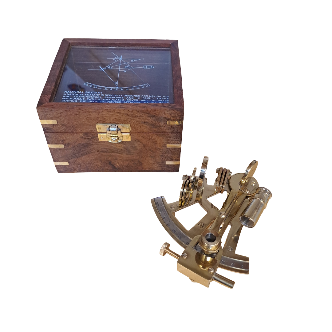 Sextant aus Messing in edler Holzbox - SMA NAUTIC PRODUCTS