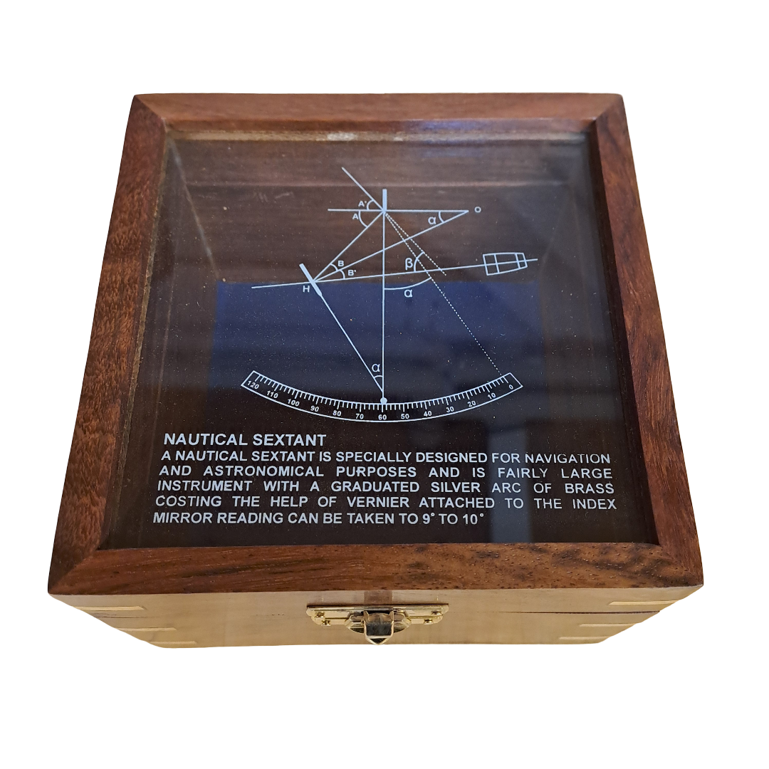 Sextant aus Messing in edler Holzbox - SMA NAUTIC PRODUCTS