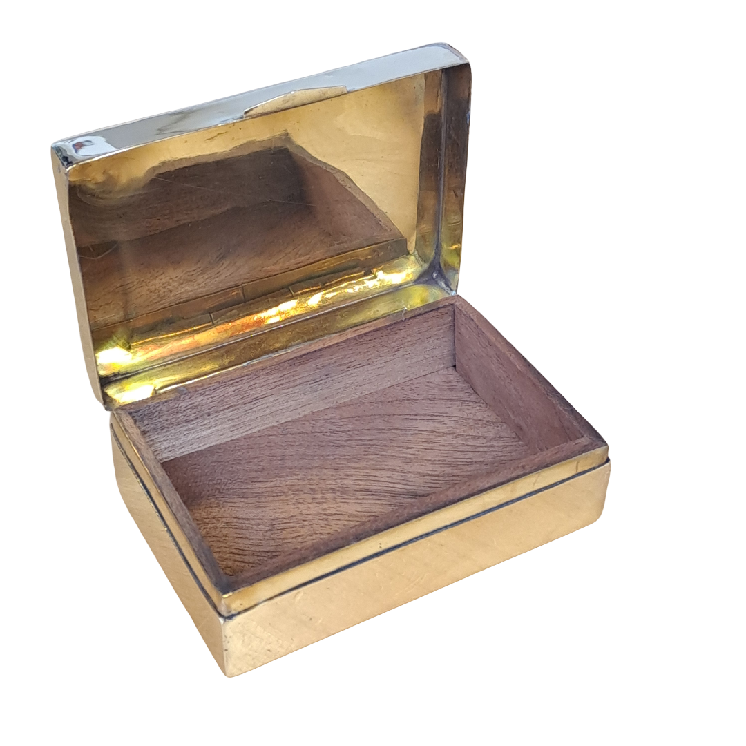 Zigarettendose Maritim mit Anker / aus Messing