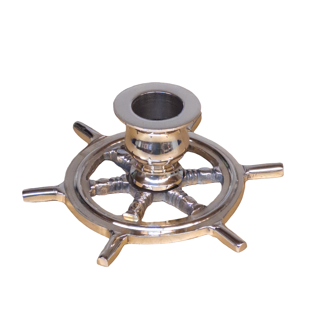 Kerzenhalter Schiffsteuerrad Ø 12cm / 100% Messing