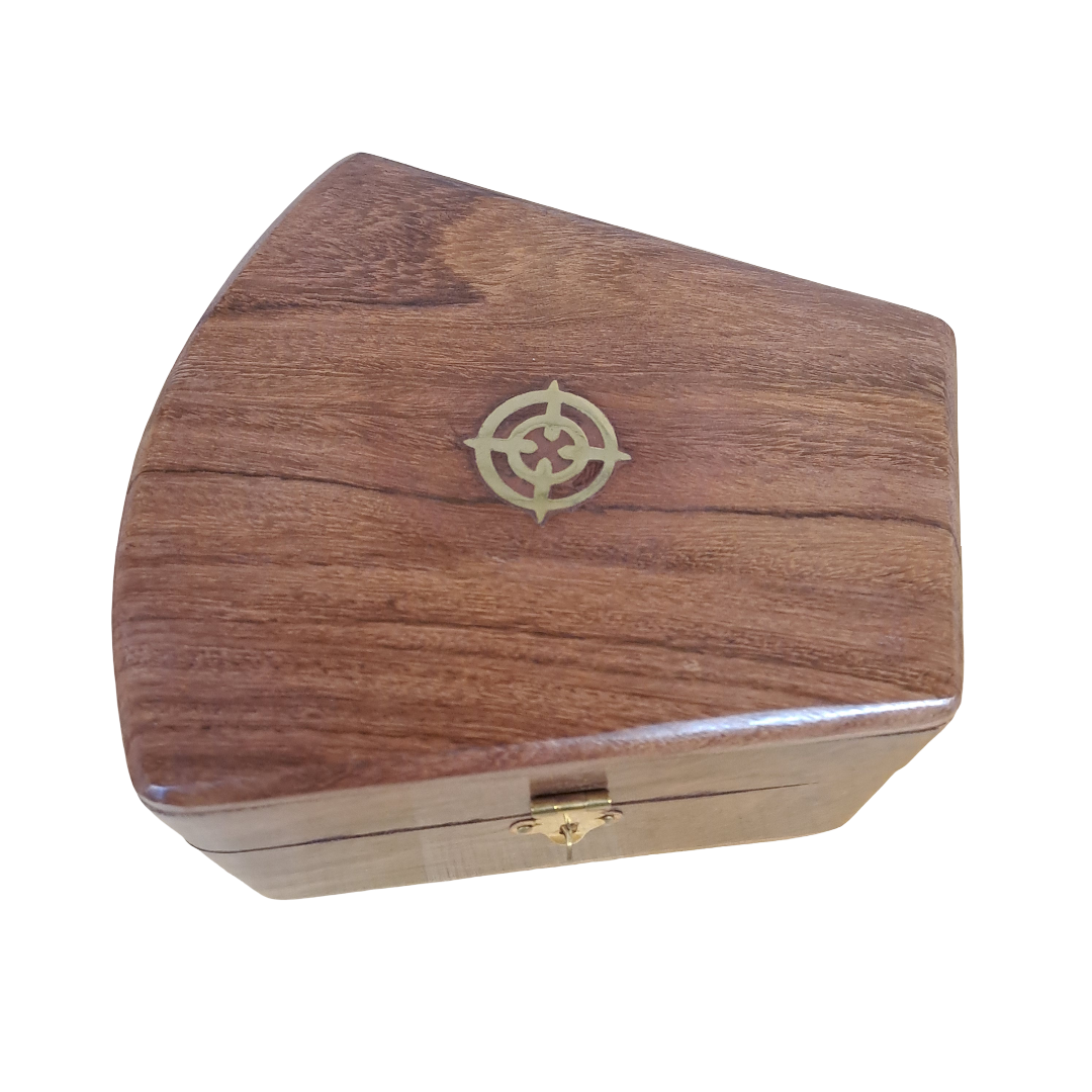 Sextant 12cm aus Messing in Holzbox / nicht für die Navigation !