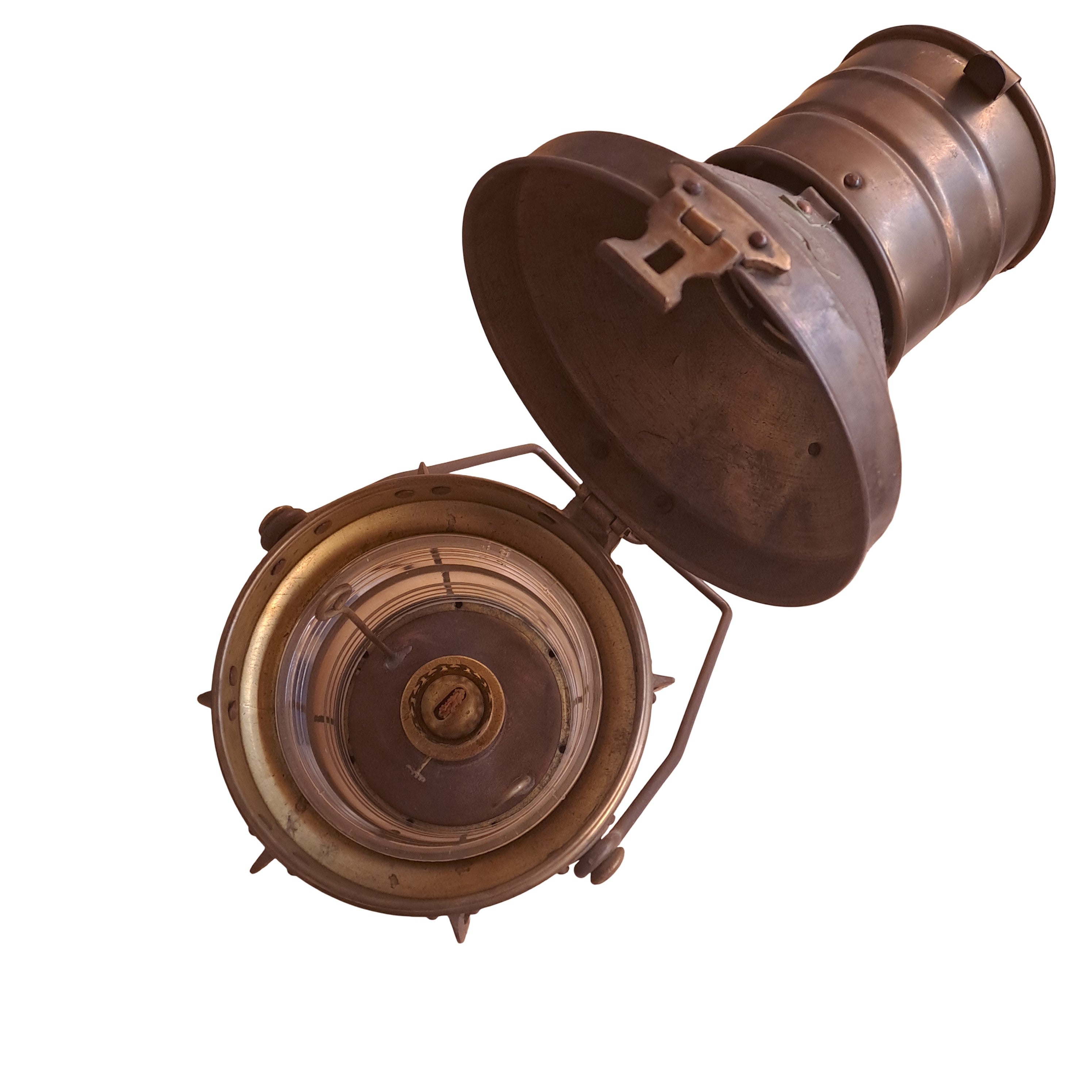 Ankerlampe Petrol 36cm / Messing Antik mit natürlicher Patina !