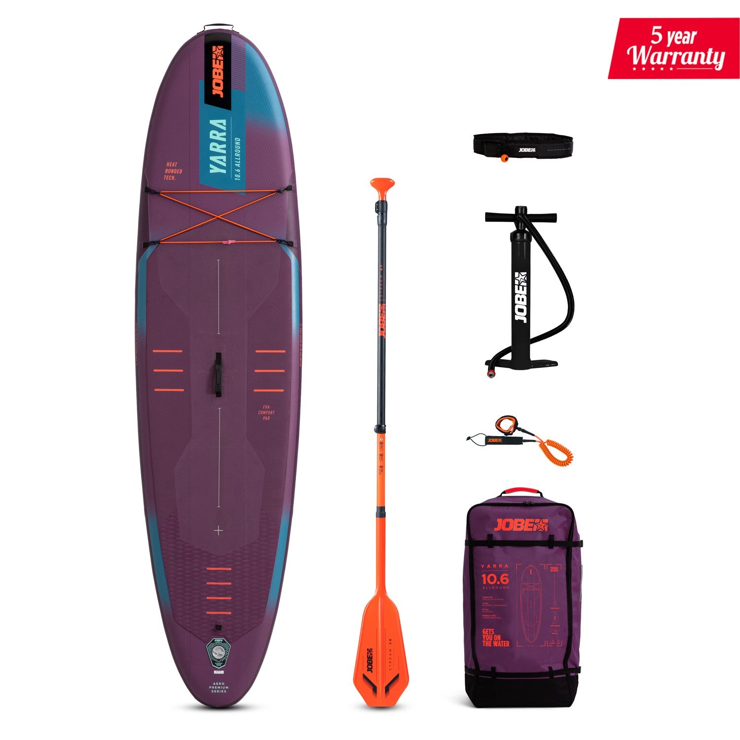 Jobe Aero Yarra SUP Board 10.6 Paket Lila - SMA NAUTIC PRODUCTS