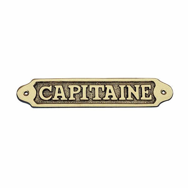 Türschild - CAPITAINE / Messing 19cm - SMA NAUTIC PRODUCTS