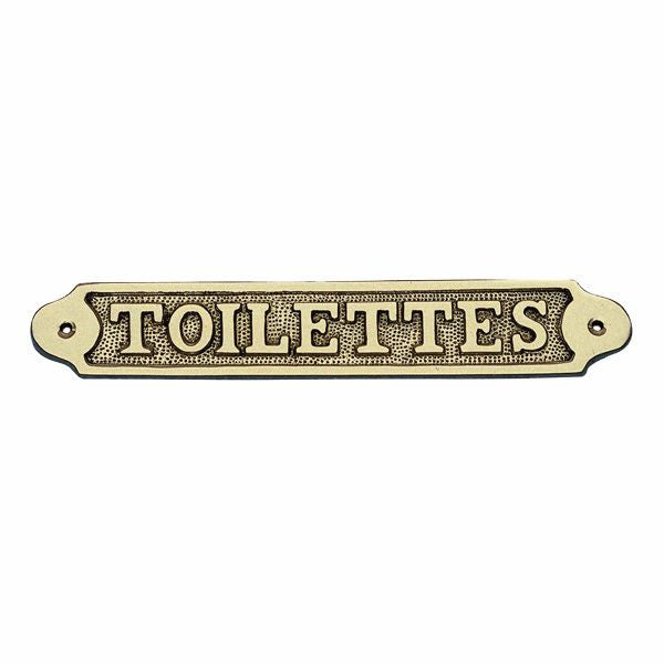 Türschild - TOILETTES / Messing 21,5cm - SMA NAUTIC PRODUCTS