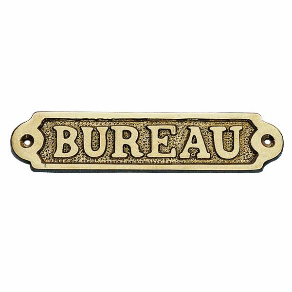 Türschild - BUREAU / Messing  14,5cm - SMA NAUTIC PRODUCTS