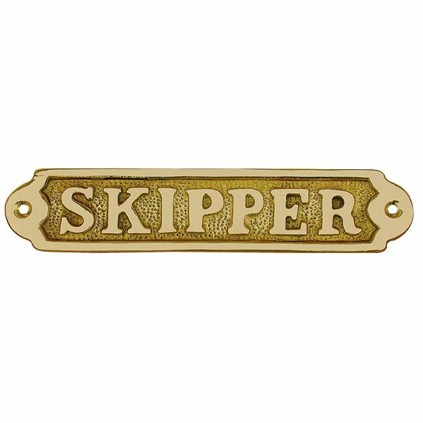 Türschild - SKIPPER / Messing 17cm - SMA NAUTIC PRODUCTS