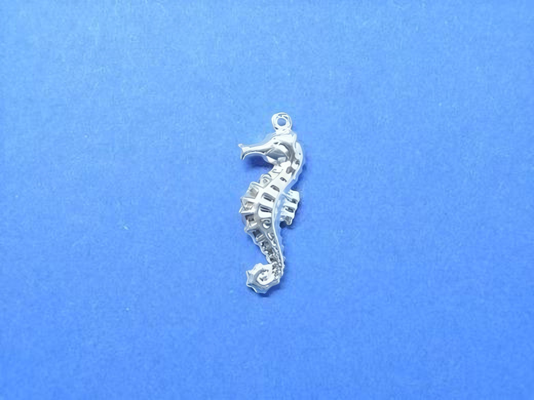 Seepferdchen - Anhänger versilbert / 5 Stk.