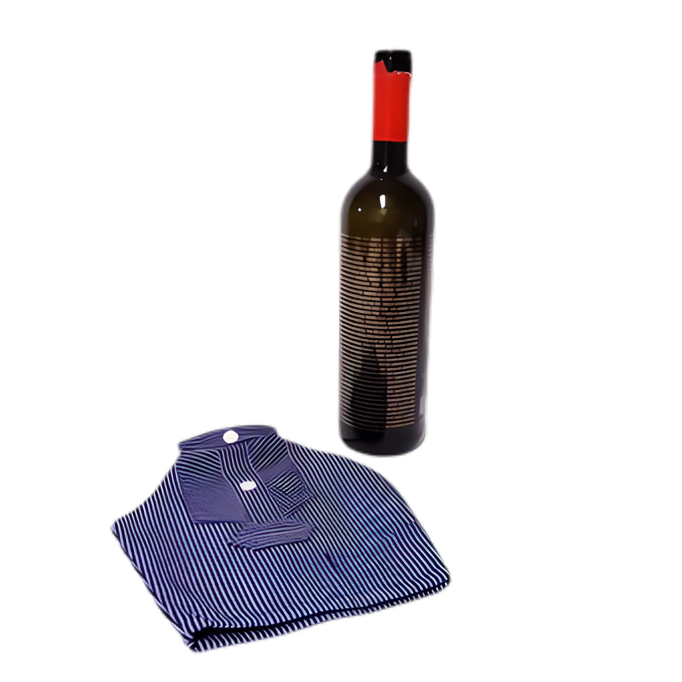 Flaschenhemd & Pudelmütze  / feine Streifen