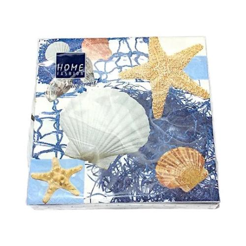 Maritime Servietten - STARFISH & SHELLS 33cm x 33cm / 20Stk. - SMA NAUTIC PRODUCTS