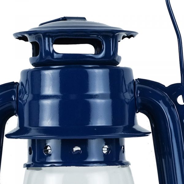 Sturmlaterne 31cm aus Metall in blau / Petroleum - Betrieb