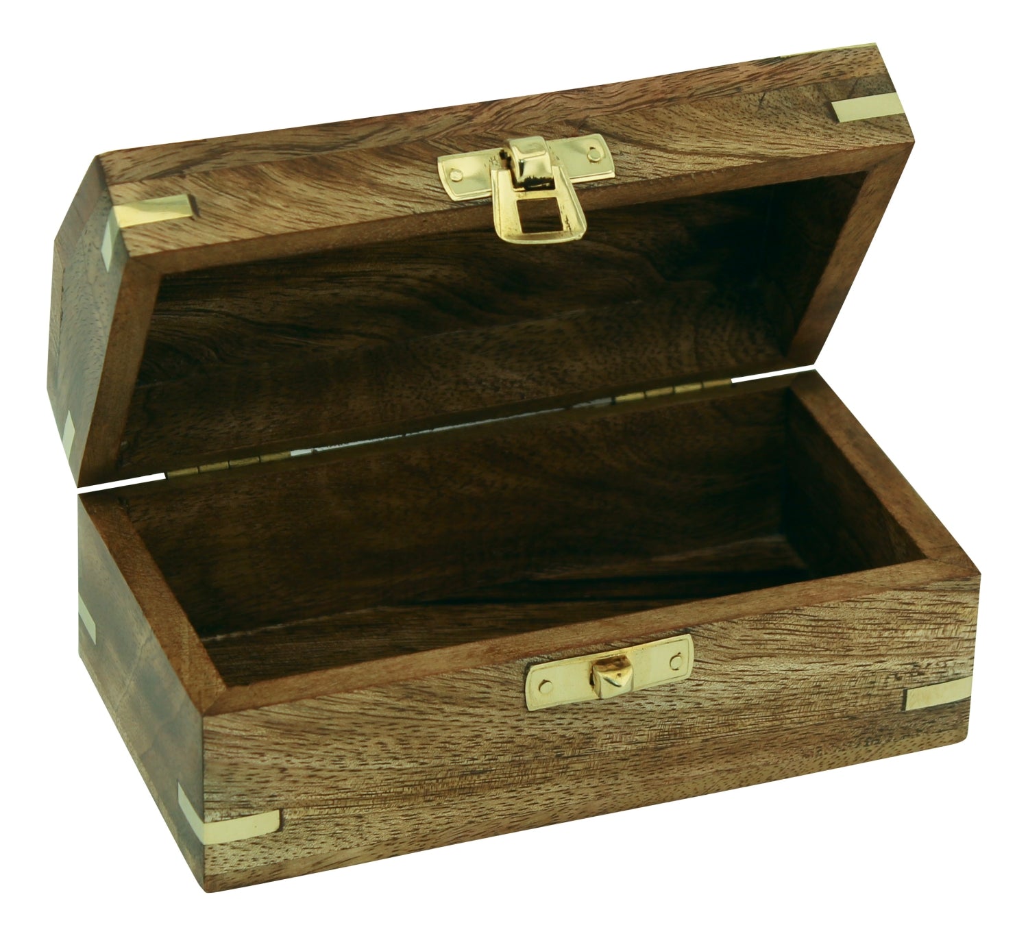 Schatzkiste aus Holz 14,5cm / mit Anker & Steuerrad