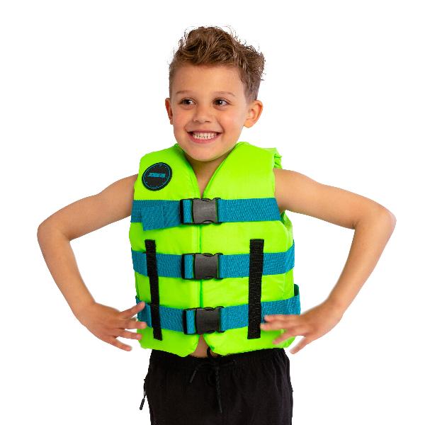 Diese Junior Nylon-Rettungsweste von Jobe mit 3 Schnallen in der Farbe lime green ist ideal für junge Schwimmer. Aus strapazierfähigem Nylon gefertigt, bietet sie sicheren Halt im Wasser und ermöglicht eine einfache Anpassung mit den Schnallen. Perfekt für Wassersportaktivitäten und Schwimmunterricht.