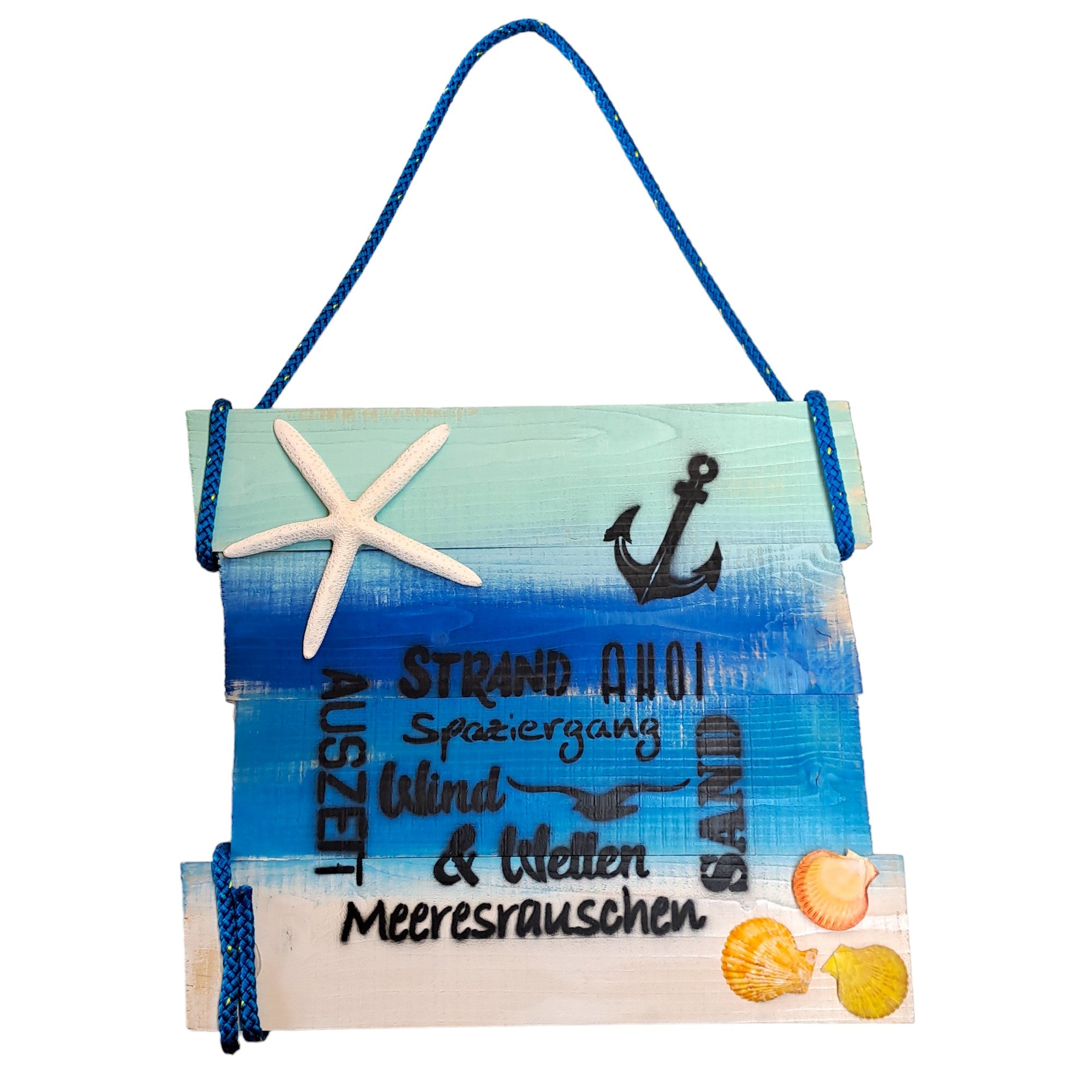 Strandschild Nautica / 45x40cm / Upcyclingprodukt - SMA NAUTIC PRODUCTS