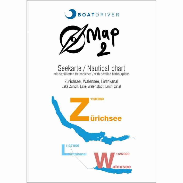 Seekarte Map2 / Zuerichsee, Walensee, Linthkanal - SMA NAUTIC PRODUCTS