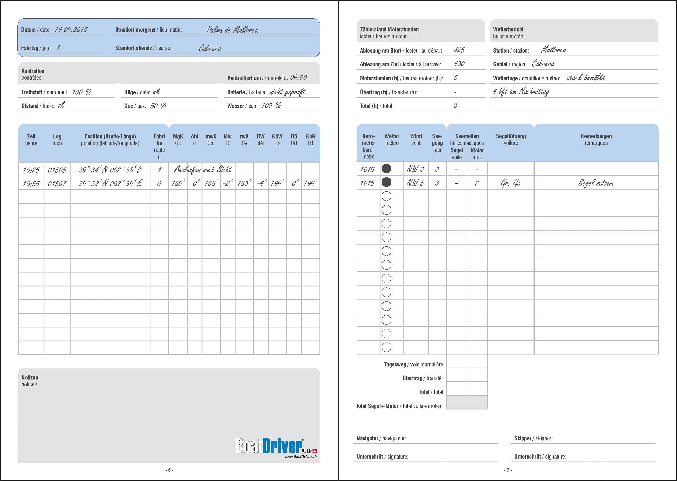 Logbuch - SMA NAUTIC PRODUCTS