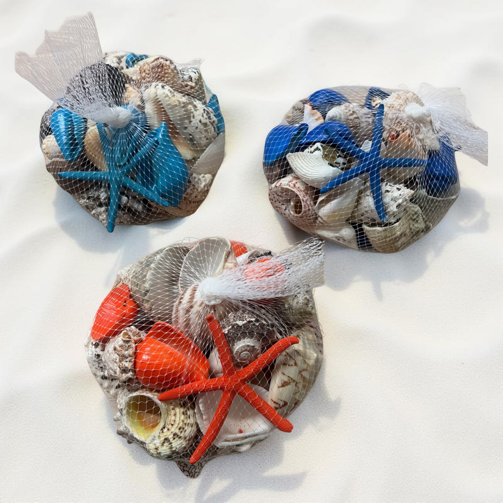 Muscheln & Seesterne im Netz 650gr. / echtes Naturprodukt !