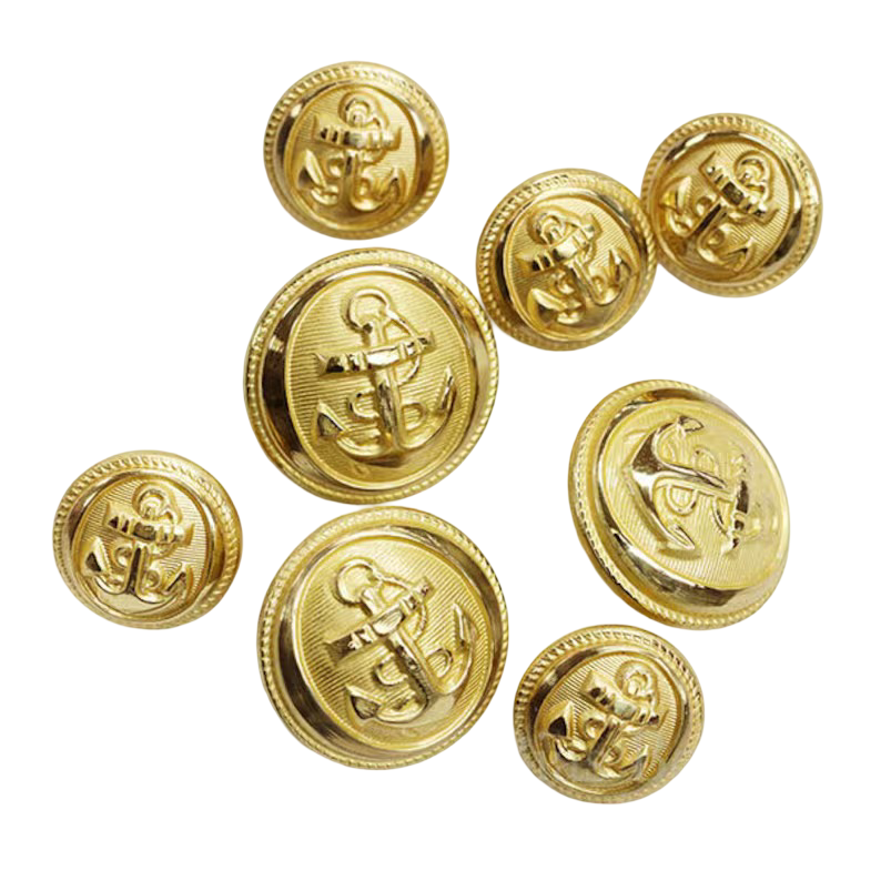 Uniformknopf Maritim mit Anker Ø 20mm / vergoldet