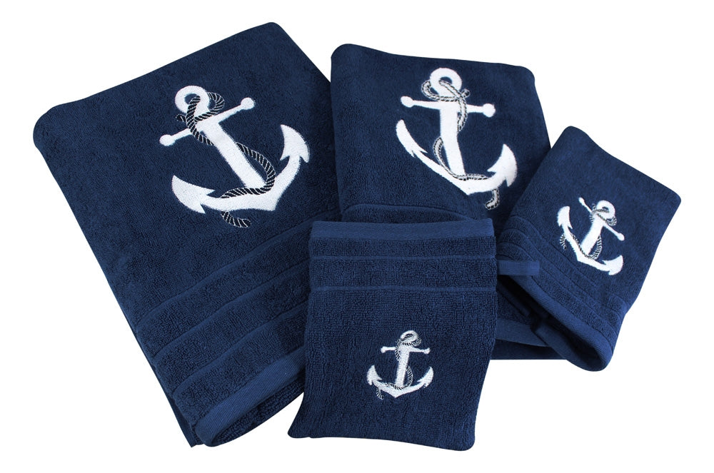 Badetuch - Set blau mit Anker / 4 - teilig - SMA NAUTIC PRODUCTS