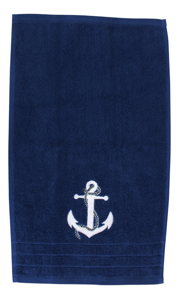 Gäste Handtuch - blau mit Anker / 30 x 50cm - SMA NAUTIC PRODUCTS