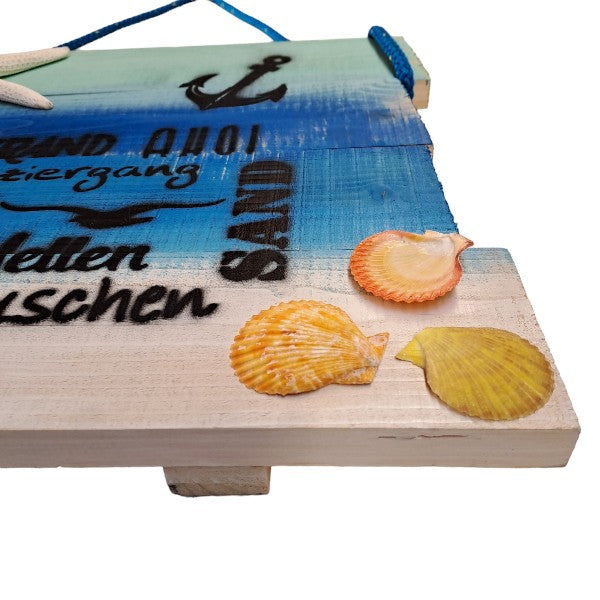 Strandschild Nautica / 45x40cm / Upcyclingprodukt - SMA NAUTIC PRODUCTS