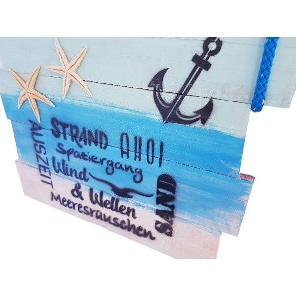 Strandschild Nautica / 45x33cm / Upcyclingprodukt - SMA NAUTIC PRODUCTS